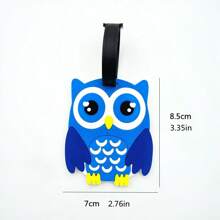 1pc/3pcs Cartoon Cat/Owl Luggage Tag Pendant, Unisex Travel Airplane ID Card Anti-Loss Name Tag
