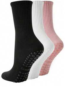 2pcs/3pcs/4pcs/5pcs Yoga Socks For Women, Mid-Calf Socks For Professional Fitness, Pilates, Non-Slip Sports Socks To Pair With Shark Bite Pants, Summer - Multicolor - View 4