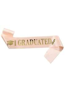 Graduation Shoulder Strap Sash - Honorary Ceremony Belt For Preschool & Kindergarten Grads, Polyester Etiquette Belt With Colorful Lettering & Cap Design, Graduation Decorations