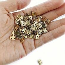 30pcs Small Brass Mini Hinges For Wooden Box Jewelry Box Dollhouse Miniature Furniture + Replacement Golden Hinge Screws