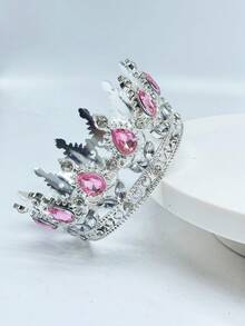 1pc Shiny Metallic Zinc Alloy Crown, Ladies Tiara Decor, Suitable For Birthday, Wedding, Valentine's Day, Bachelorette Party, Party Decoration, Birthday Gift, Wedding Gift, Christmas Gift Costume Crown Hair Garland Headpiece, Tiara Crown