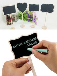 5/10/20 件 T 形花园黑板桩标志、留言板园艺苗圃花园桩、乡村风格落地式原木植物花卉蔬菜花店花卉价格标签，适用于盆栽、种子、香草、蔬菜、多肉植物 - 彩色 - 查看 2