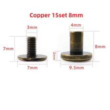 5/10/15 Sets Luggage Leather Metal Craft Solid Screw Nail Rivet Double Curved Head Belt Strap Rivets Book Screws Buttons Snap