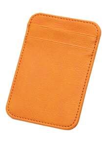 1pc Vertical Fashionable Simple PU Leather Men's Mini Lightweight Business Card Holder Business Multi Slot Card Bag Cover Eessential For Men