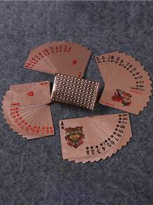 1pc 54 Sheets Color Pink Gold Card Games Card Group Waterproof Multiplayer Game Cards Suit Magic Package Marry Party Birthday Festival Board Game Gift Collection