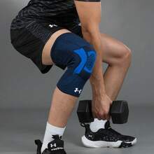 Under Armour Knee Protection Sleeve, Breathable Elastic Training Leg Sleeve 21620008-004 - Navy Blue - View 2