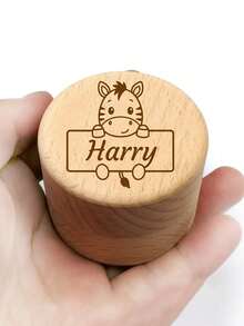 Custom Wooden Tooth Fairy Box, Personalized First Tooth Keepsake, Customized Name Storage Case, Customizable Gift For Birthday, Newborn Shower Gift - Style a - View 6