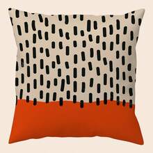 1pc Striped Print Pattern Pillow Cover - 17.7*17.7 Inches Soft Plush Pillow Sham, Single-Sided Print, Zipper Closure - Great For Sofa And Home Decor - No Embroidery (Pillow Insert Not Included) - Multicolor - View 5
