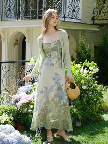 Women Casual Loose Knit Lightweight Sweater - Green - View 3