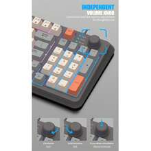 XUNFOX 1 pieza Teclado con cable, teclado mecánico con iluminación de tres colores para juegos, con perilla de ajuste de volumen y teclas de conmutación, apto para escritorio y portátil - Ver 10