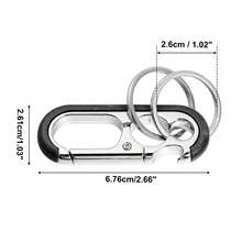 Car Fob Key Chain Keychain With Double Hoop For Men And Women Metal Plastic 2.66"X1.03"X0.31", 1Pc - 黑色 - 查看 3