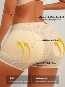 Women's Padded Butt Lift Shaping Panties Tummy Control Shapewear With Fake Ass Valentine's Day Wedding Couple - Apricot - View 2