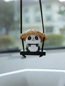 1 pieza Lindo y creativo colgante de panda para auto, producto para interior de auto, adorno colgante para espejo retrovisor, decoración de auto - Multicolor - Ver 7