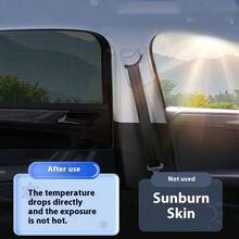 Magnetic Car Window Sunshade Net, Magnetic Installation, Heat Insulation, No Damage - Sunshade 4-piece Set - View 7