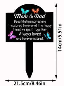 1 pieza Estaca conmemorativa para papá - Decoración resistente a la intemperie para cementerio, marcadores de tumba emocionales, placas de jardín personalizadas que rinden homenaje a seres queridos