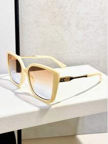 1pc Retro Cat Eye Big Frame Y2K Personalized Contrast Color Fashion Fashion Glasses For Vacation For Summer Beach Vacation, Outdoor, Travel Shades Botanical Floral Pattern Bohemia Style Oversized Square Frame For Vocay,Beach,Travel - Multicolor - View 16