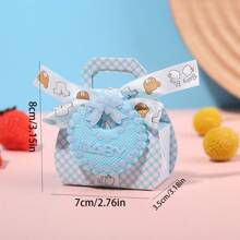 6pcs Cartoon Graphic Gift Box, Baby Blue Paper Candy Box, For Baby Shower Party, Christmas Valentine Day