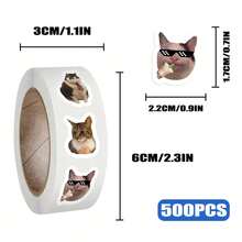 500pcs Cartoon Meme Cat Stickers For School Reward Stickers Classroom Decoration Scrapbooking Stickers - Multicolor - View 2