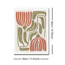 1pc Framed/Unframed Boho Botanical Floral Vintage Wall Art Canvas Poster Print Minimalist Olive Green Bohemian Abstract Flower Rustic Retro Painting For Dorm,Living Room,Apartment,Bedroom,Modern Home Decoration - Multicolor - View 9