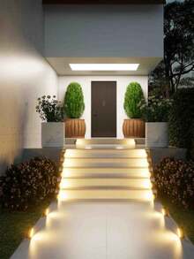 [2/8 件] 太阳能灯，用于台阶，三角形壁挂灯，配有 24 个 LED 灯泡、膨胀螺丝和双面胶带，光电传感器控制，用于楼梯、甲板、小路、庭院