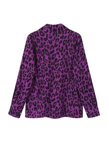 Women Leopard Print Casual Shirt, Spring/Summer - Multicolor - View 3