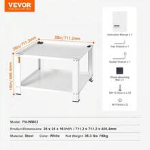 Heavy Duty Laundry Pedestal With Storage Shelf Washer And Dryer Base Stand Platform Universal Fit 299kg Capacity Steel Multi-Functional Base For Washing Machine - White - View 7