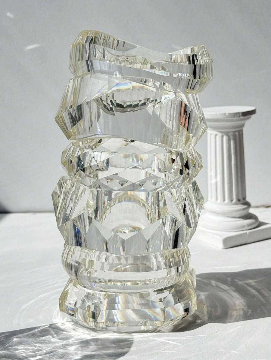 1pc New Clear Resin Asymmetrical Wide Vintage Bracelet, Unique Geometric Jewelry Gift For Women