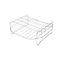 1pc Outdoor Portable Stainless Steel Barbecue Grill Air Fryer Rack, Double Layer Steamer Round Fish Grill Rack, Wholesale In Stock