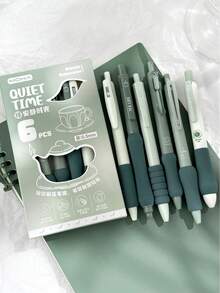 6 buah Pulpen Tinta Hitam 0,5mm yang Dapat Ditarik dengan Pegangan Nyaman, Menulis Halus untuk Perlengkapan Kantor & Belajar, Perlengkapan Sekolah, Kembali ke Sekolah - MultiWarna - View 13