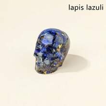 1 件手工树脂水晶骷髅装饰，带碎石，非常适合家庭办公室装饰、万圣节、复活节、感恩节、情人节礼物、串珠和珠宝制作 - 樹脂水晶頭骨 - 查看 18