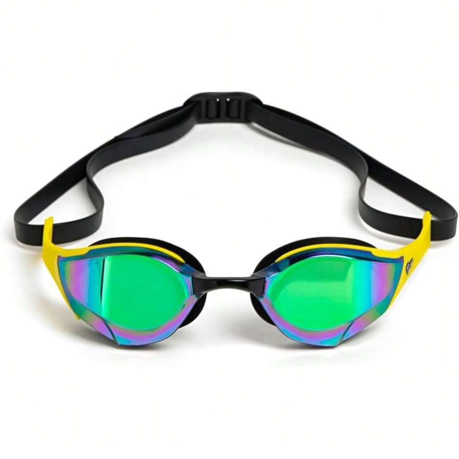 2025 Hottt New Arrivals:ARENA Unisex Cobra Edge Swipe Anti-Fog Racing Swim Goggl For Men And Women Polycarbonate MirrorNon-Mirror LensEmerald-Yellow-Black MirrorMirror - Bildfarbe - View 1