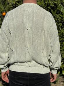 كنزة صوفية كاجوال جديدة بياقة طاقم وأكمام طويلة للرجال، ملابس خريف/شتاء للرجال، ملابس كاجوال رسمية للرجال