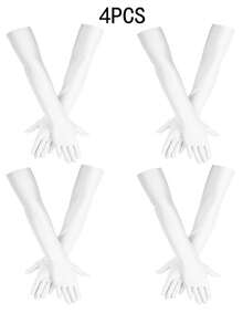 D EXCEED 1/3/4/10 双女士 1920 年代单人派对复古晚礼服长手套、万圣节派对、婚礼、服装配饰手套、母女教师礼物 - 白色 - 查看 20