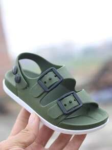 2025 Summer European And American Double Buckle Thick Sole Sandals, Boys Anti-Slip Casual Shoes Beach Shoes, Toddler & Little Kid Sizes