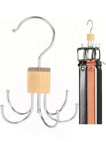 2pcs Belt Hanger, Closet Belt Organizer 360° Rotatable Space Saving Accessories For Bras, Tank Tops, Ties, Scarves, Wallets Organization