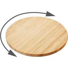 Shoppe house - Plato giratorio de madera de bambú para servir carne o queso, bandeja para servir fiestas o accesorios de barbacoa - Natural - Ver 3