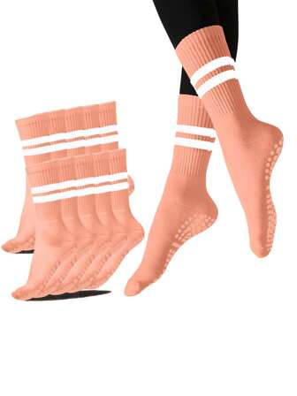 2/5双装女士瑜伽袜，专业运动袜，室内健身袜，普拉提袜，有氧运动袜，透气防滑硅胶袜，吸湿排汗，速干袜