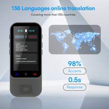 Language Translator Device 138 Languages, S80 Pro Ai Translator, Real-Time Two-Way Voice Translation, Portable Translator With ChatGPT For Business Travel, Learning & Multilingual Conversations - Dark Grey - View 3