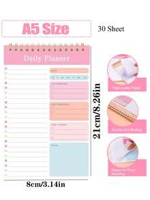 150pcsA To-Do List With Date Noted, Notebook, Spiral Notepad, Daily Plan, Hourly Scheduling Notebook, School Supplies, Stationery,Back To School