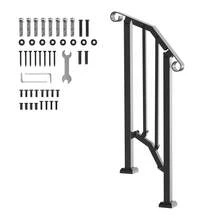 Outdoor Handrails For 1-2 Steps, Stair Hand Rail Kit With Installation Tools, Durable Carbon Steel Railings For Seniors, Ideal For Concrete Steps, Porch & Deck, Black Retro Arch Design - Outdoor Handrails Black - View 1