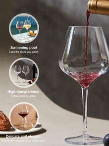 MICHLEY 2/4/6个装漂浮塑料酒杯，不易碎透明杯，Tritan塑料材质，可放入洗碗机清洗，适合露营、聚会、父亲节礼物 - 透明 - 查看 6