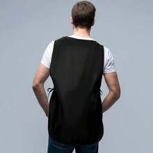 1 pieza Chaleco delantal sin mangas de tela de poliéster de un solo color con diseño de cabeza de caballo, atar a un lado, bolsillos y diadema, adecuado para hombres y mujeres, chaleco protector para trabajos al aire libre/interiores