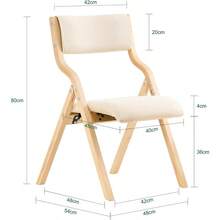 Folding Chair Wooden Padded Folding Kitchen Dining Office Chair Beige FST40-W - Beige - View 3