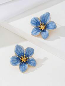 1 Pair Handcrafted Enamel Painted Dripping Oil Tulip Gold Earrings, Daily Wear Or Gifts For Birthday, Mother's Day, Girlfriend, Daughter - Yellow Gold - View 3