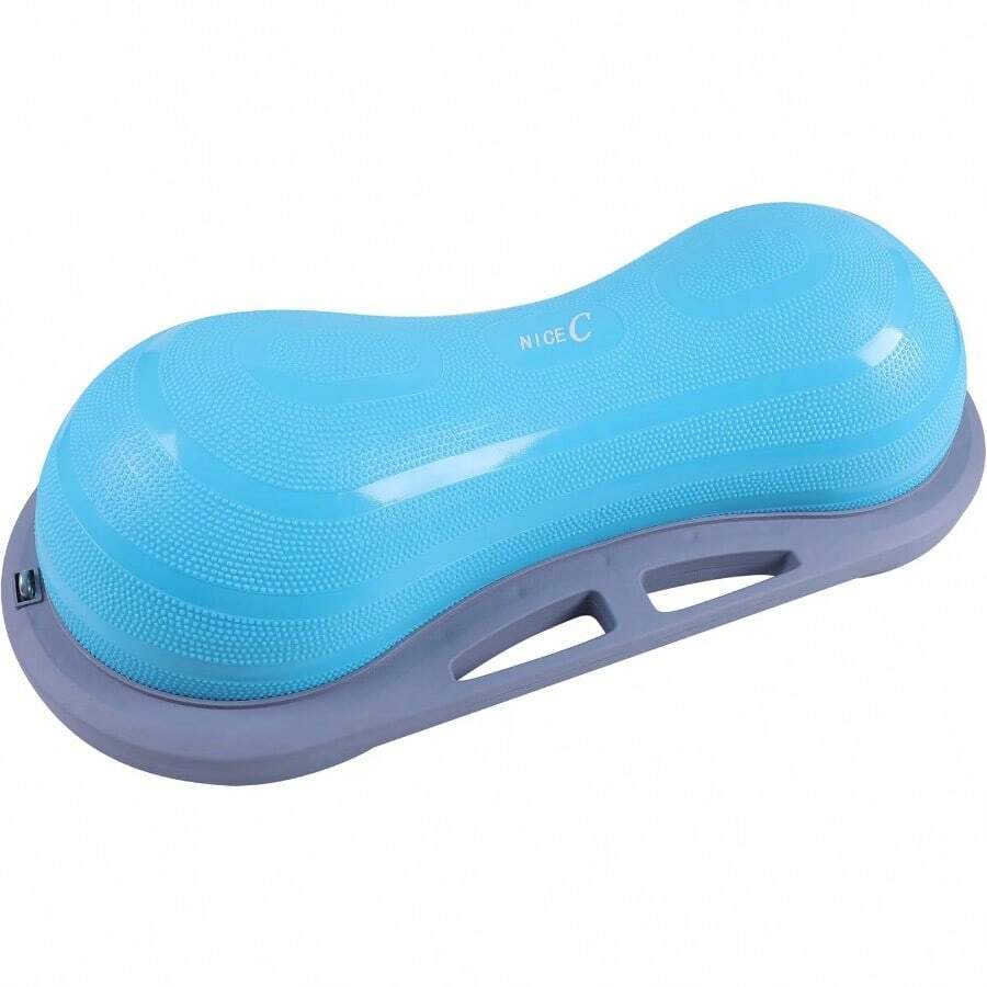 Balance Ball Peanut Ball Half Ball Balance Trainer With Resistant Band Strength Exercise Fitn Yoga With Pump - BluePeanut - View 1