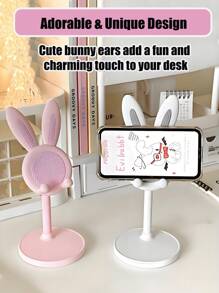 Cute Cell Phone Stand For Desk, Adjustable Bunny Phone Holder - Perfect Student Desktop Companion For Slouchy Days, Desk Accessories, Phone Holder , Valentines Wedding, Birthday Present,Mother's Day,Gift For Mom