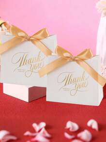 24pcs/12pcs/6pcs Thank You Gift Bags, Mini Candy Bags With Bows, Perfect For Party, Birthday, Wedding Bridal Shower Favors, Wedding Guest Gifts, Gift Boxes, Wedding Reception Decor, Valentine's Day. Creative Wedding Boxes, Luxury Holiday Small Gift Boxes Suitable For Wedding Small Gift Packaging, Birthday Party Gift Boxes, Party Bags, Holiday Gift Decorations, Wedding Decorations, And Other Occasions