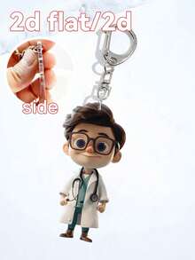 1pc 2D Flat/2D Acrylic 2D Plane Doctor Keychain, Ideal Gift For Doctor Friends, Keychain Pendant Accessory, Christmas Gift For Doctors Bag Charms Car Accessories Teacher Sister Gift Ideas - Multicolor - View 17