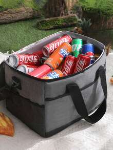 1 pièce Grand sac isotherme, sac glacière, pack de glace épais, sac boîte à lunch pratique, sac de pique-nique de camping en plein air, indispensable pour la rentrée scolaire! - Multicolore - Voir 8