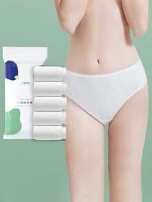 5/10件 [每包5件] 产后一次性孕妇内裤、旅行友好型无菌内裤、女士户外一次性短裤、女士旅行一次性内裤、月经和产后用品 - 旅行配件 - 彩色 - 查看 3